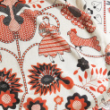Shawl "EMBROIDERESSES IN RED" wool 135x135 by Kokosha buy online