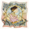 Scarf "COLCHIS" silk 90x90 on a pink background by Kokosha buy online