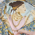 Scarf "COLCHIS" silk 90x90 on a pink background by Kokosha buy online