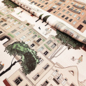 Scarf "MY BEAUTIFUL CITY" silk 65x65 by Kokosha buy online