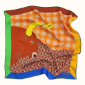 Scarf "TERRACOTTA BULL" silk 65x65 by Kokosha buy online