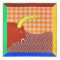 Scarf "TERRACOTTA BULL" silk 65x65 by Kokosha buy online