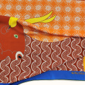 Scarf "TERRACOTTA BULL" silk 65x65 by Kokosha buy online