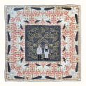 Shawl "STORKS" cashmere 135x135 on a light background by Kokosha bu...