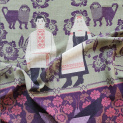 Shawl "STORKS" cashmere 135x135 on a purple background by Kokosha b...
