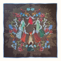 Shawl "ROUND DANCE" wool 135x135 on a chocolate background by Kokos...