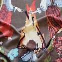 Shawl "ROUND DANCE" wool 135x135 on a chocolate background by Kokos...