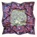 Shawl "STORKS" wool 135x135 on a purple background by Kokosha buy o...