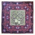 Shawl "STORKS" wool 135x135 on a purple background by Kokosha buy o...