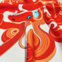 Scarf "RED HORSE" silk 65х65 by Kokosha buy online