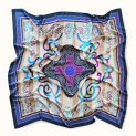 Shawl "NANAI" wool 135х135 on a biege background by Kokosha buy online