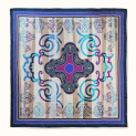 Shawl "NANAI" wool 135х135 on a biege background by Kokosha buy online