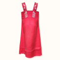 Sundress "ART-NOUVEAU" linen on the red background by Kokosha buy o...