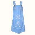 Sundress "ART-NOUVEAU" linen on the blue background by Kokosha buy ...