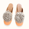 Orange mules with flowers by Kokosha buy online