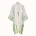 Kimono "SUMMER GARDEN" linen with silk trim and embroidery by Kokos...