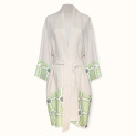 Kimono "SUMMER GARDEN" linen with silk trim and embroidery by Kokos...