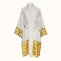 Kimono "TILES" linen with silk trim and embroidery by Kokosha buy o...