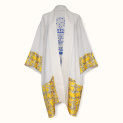 Kimono "TILES" linen with silk trim and embroidery by Kokosha buy o...