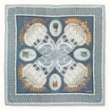 Shawl "LACE" wool 135x135 on grey background by Kokosha buy online