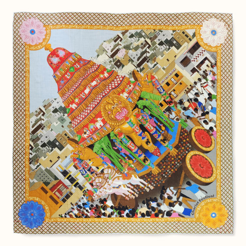 Shawl "CHARIOT FESTIVAL" wool 135х135