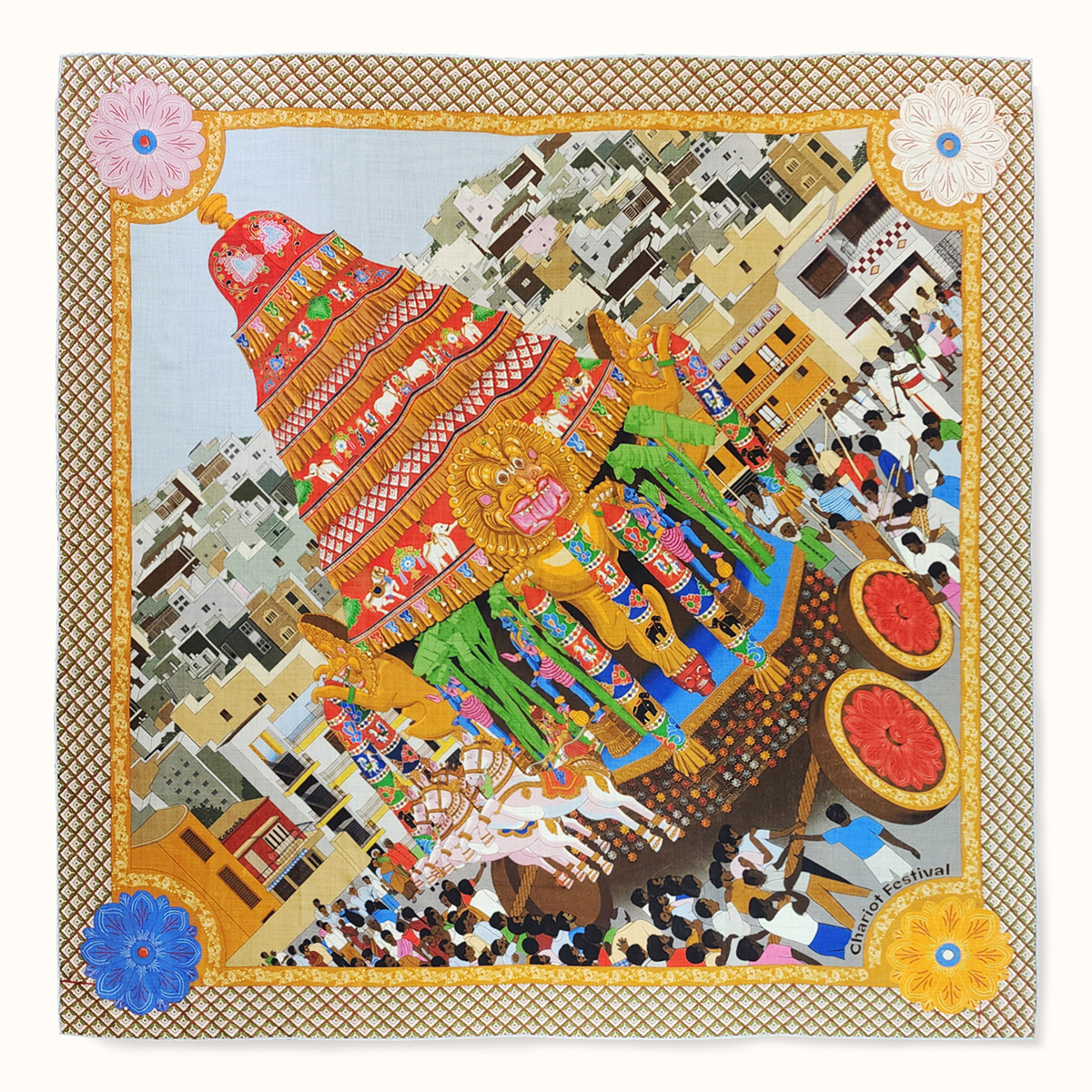 Shawl "CHARIOT FESTIVAL" wool 135х135