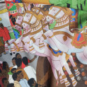 Shawl "CHARIOT FESTIVAL" wool 135х135