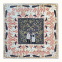 Shawl "STORKS" wool 135x135 on a light background